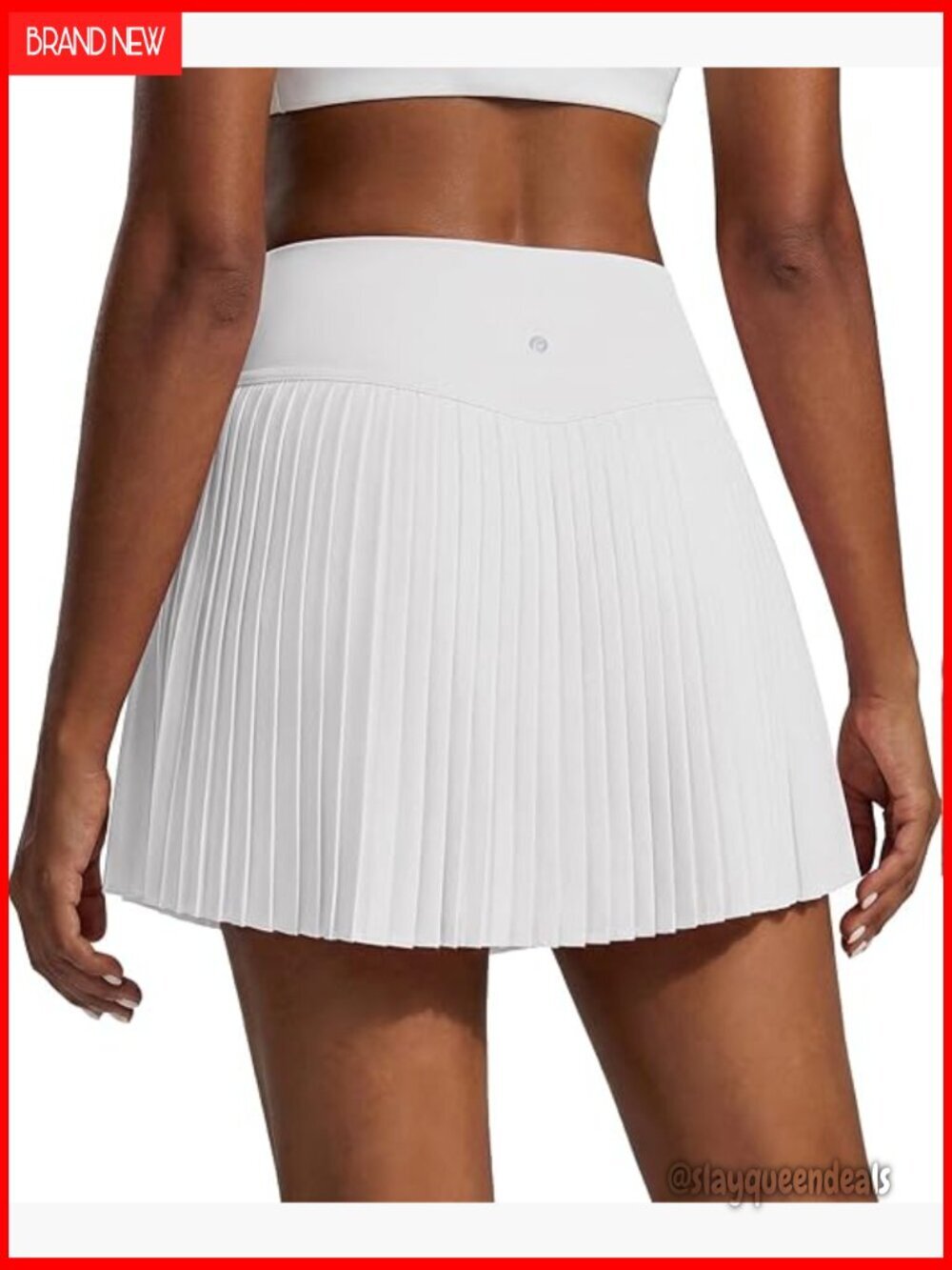 High Waist Pleated Tennis Skirt with Pockets, 15" Length, Quick-Dry Fabric